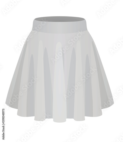 Grey pleated skirt. vector illustration