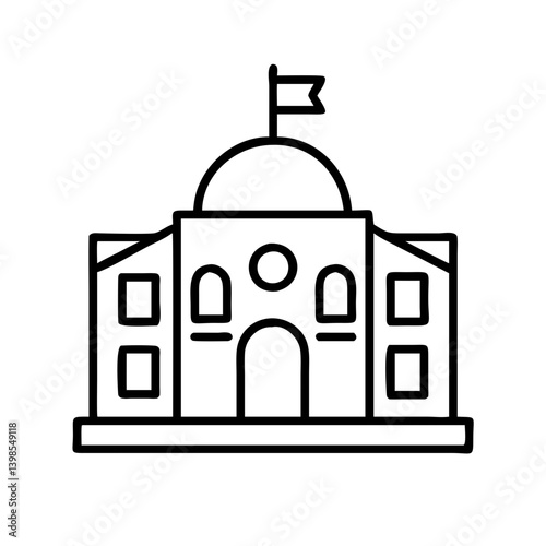 Government building courthouse icon vector illustration government architecture symbol design