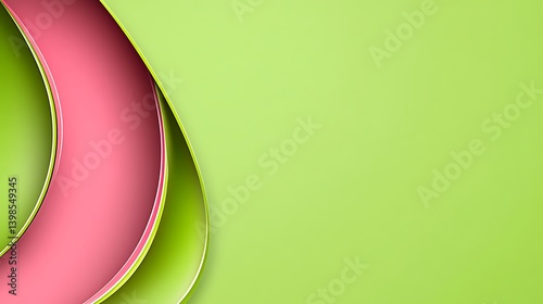 Abstract design, green, pink curves, background