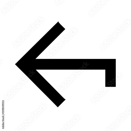 arrow left glyph flat vector icon