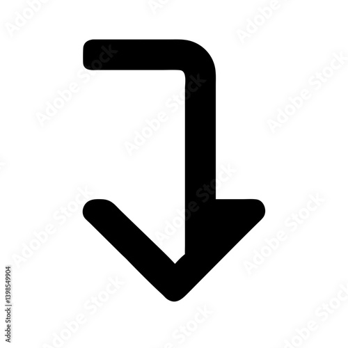arrow small down glyph  vector flat icon