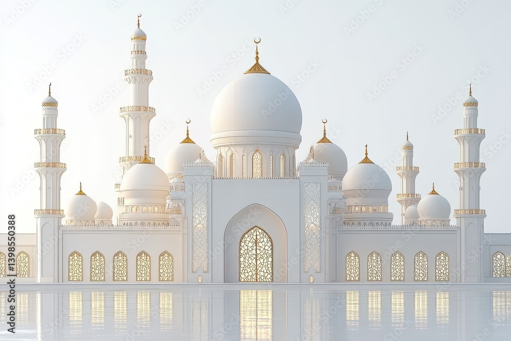 Obraz premium 3D Eid Mubarak Banners Isolated and White Background