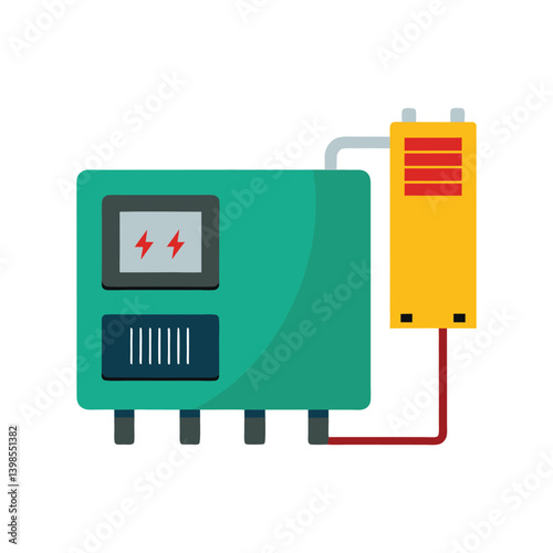 inverter system on white background