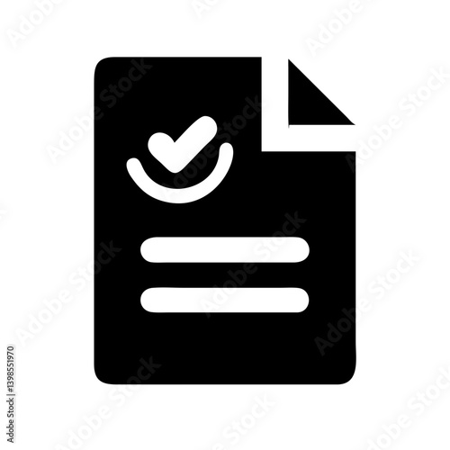 assept document glyph flat vector icon