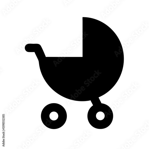 baby carriage glyph  flat vector icon
