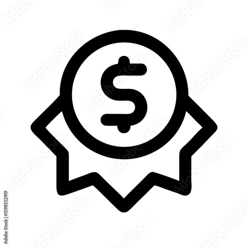 badge dollar glyph  vector flat icon