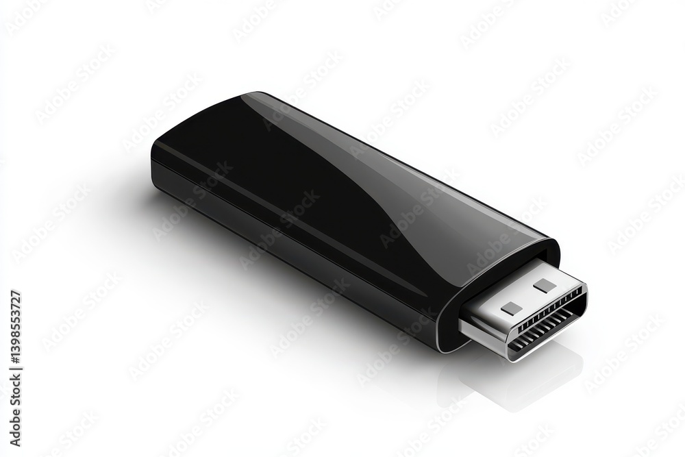 Black USB Drive Vector Silhouette Design Isolated on White Background Black USB Drive Vector Silhouette Design Isolated on White Background