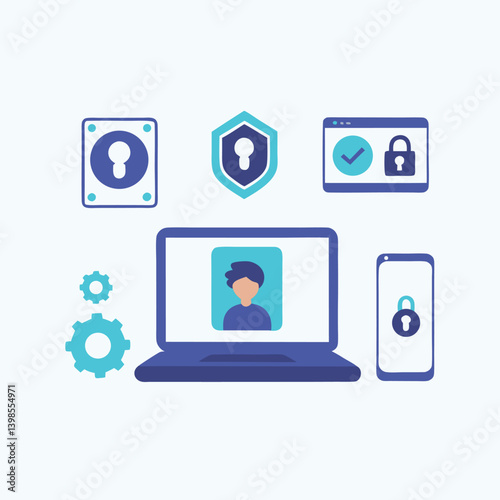 Encrypted Login Interface on Laptop Device