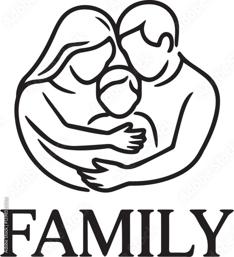 Family, child care, Child achievement logo design
