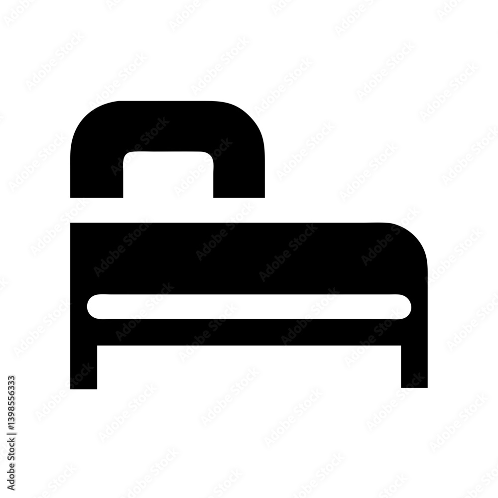 Obraz premium bed alt glyph vector flat icon