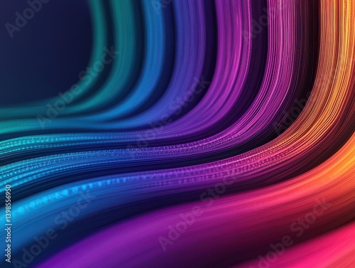 A vibrant abstract image featuring flowing waves of color, blending shades of blue, purple, and orange in a dynamic and artistic manner.