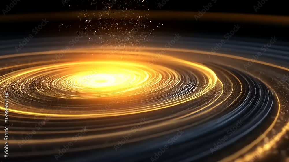 A mesmerizing cosmic whirlpool of golden light spiraling in a dark space backdrop, evoking wonder A mesmerizing cosmic whirlpool of golden light spiraling in a dark space backdrop, evoking wonder