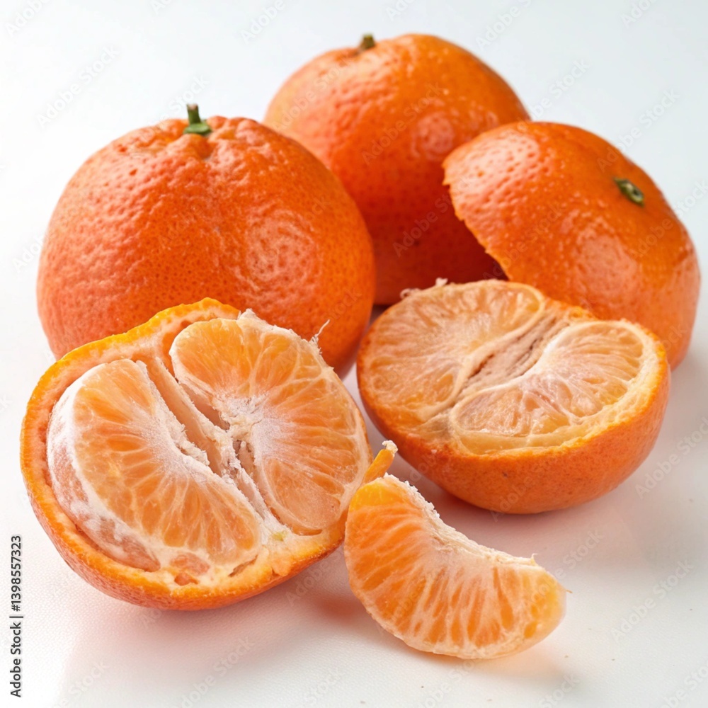 Fresh Open Mandarins Revealing Juicy Segments