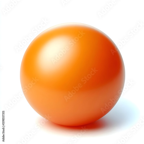 orange plastic ball isolated on white background