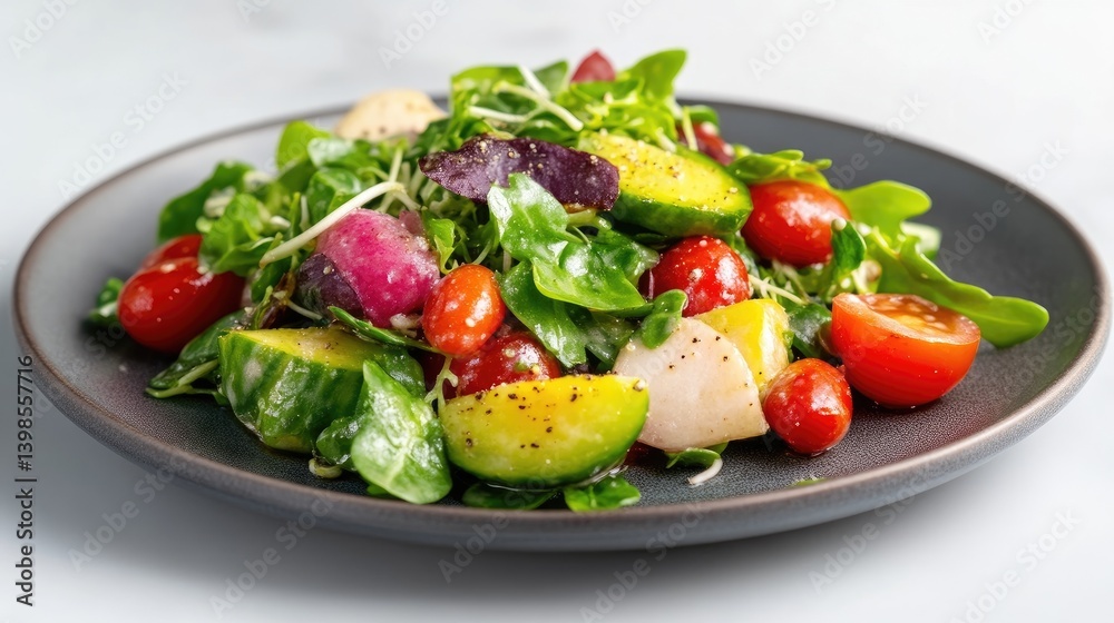 Fresh, vibrant salad with assorted vegetables Fresh, vibrant salad with assorted vegetables