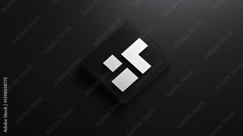 Obraz premium Abstract Design: A sophisticated design of a geometric shape, emblem, symbol on a dark background. The abstract composition captivates with its minimalist aesthetics, clean lines, and bold contrast.
