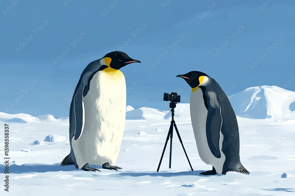Obraz premium penguin posing for a camera