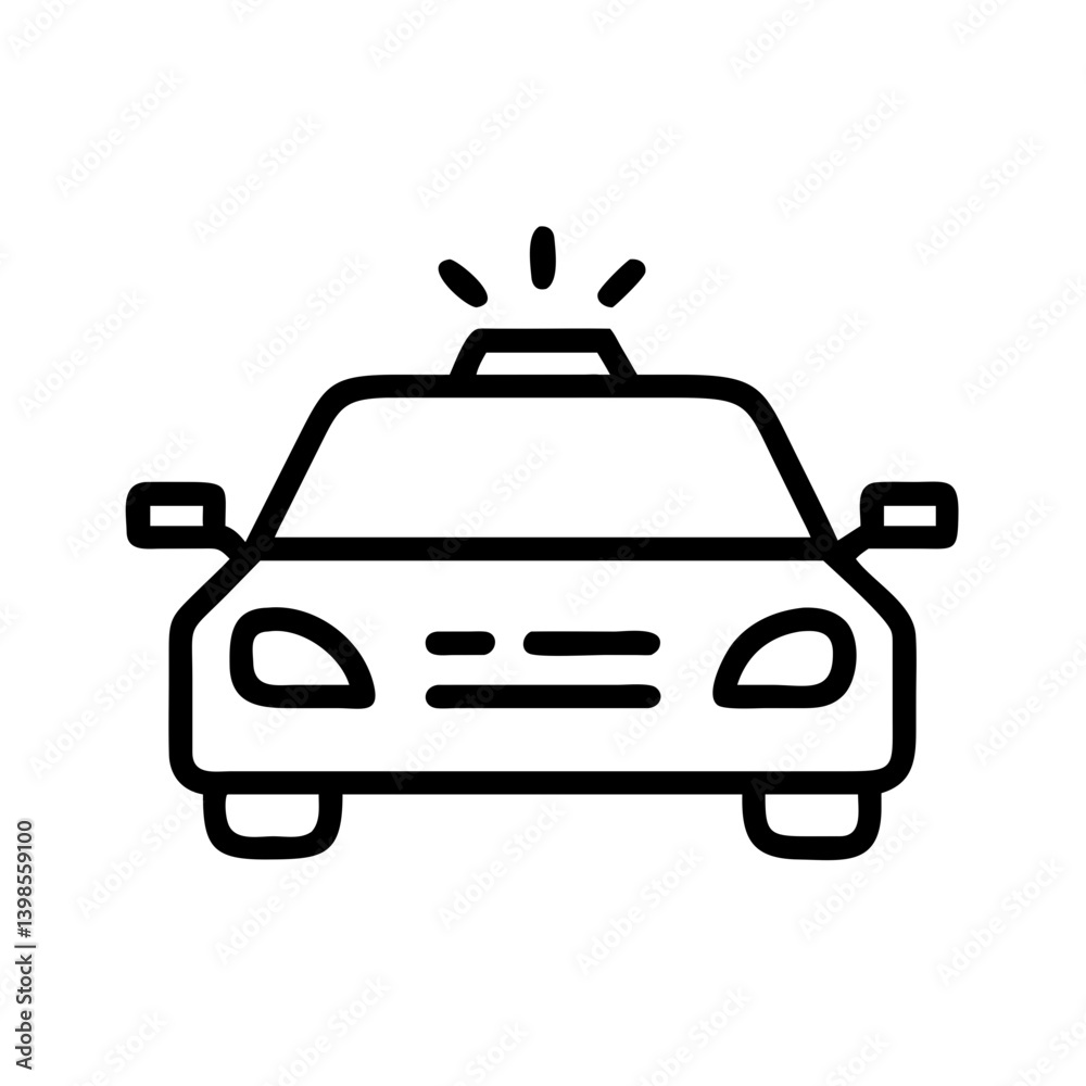 Police Car Icon for Law Enforcement and Security Themes Police Car Icon for Law Enforcement and Security Themes