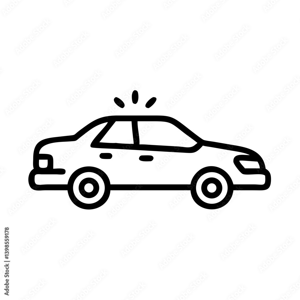 Police Car Icon for Law Enforcement and Security Themes Police Car Icon for Law Enforcement and Security Themes