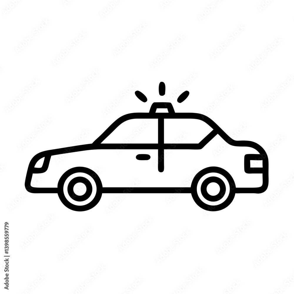 Police Car Icon for Law Enforcement and Security Themes Police Car Icon for Law Enforcement and Security Themes
