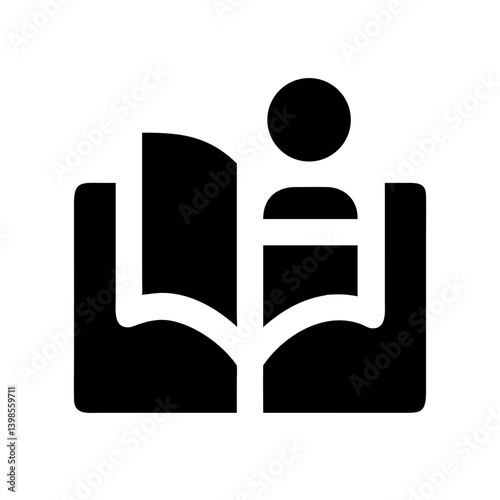 book open reader glyph  vector flat icon