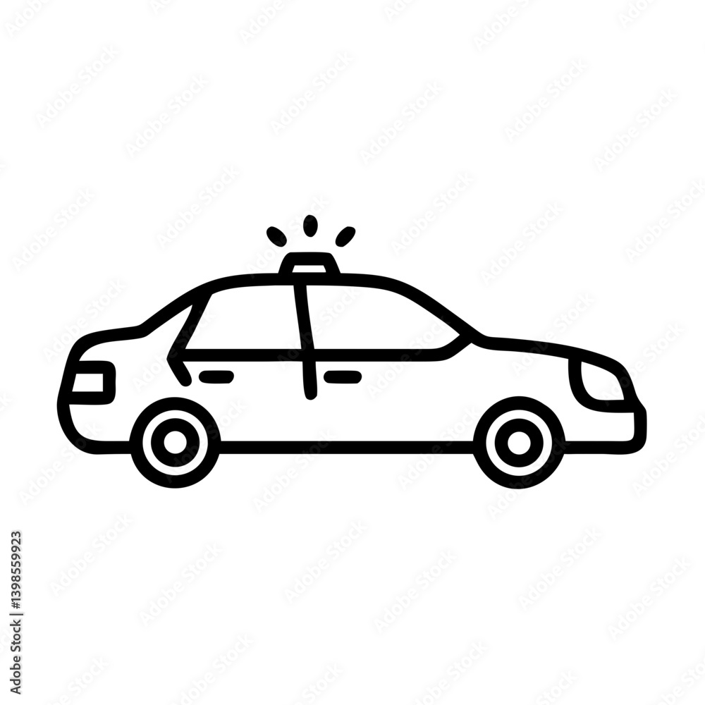 Police Car Icon for Law Enforcement and Security Themes Police Car Icon for Law Enforcement and Security Themes