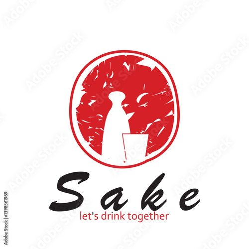Sake logo icon vectorr illustration template design