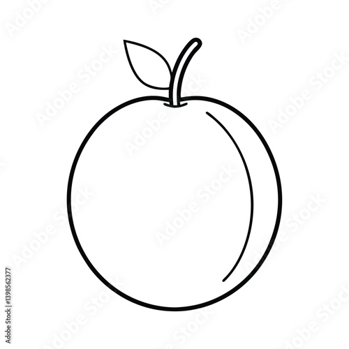 sapodilla fruit line art vector illustration