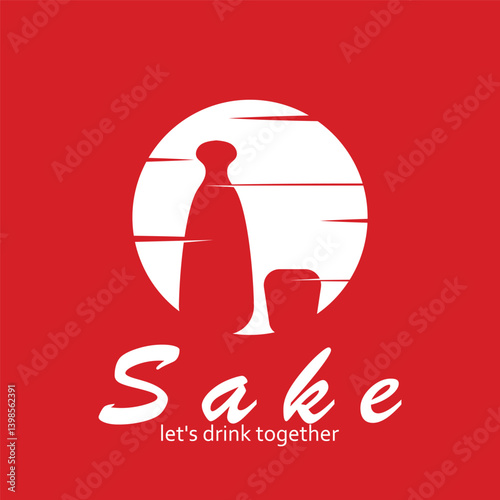 Sake logo icon vectorr illustration template design