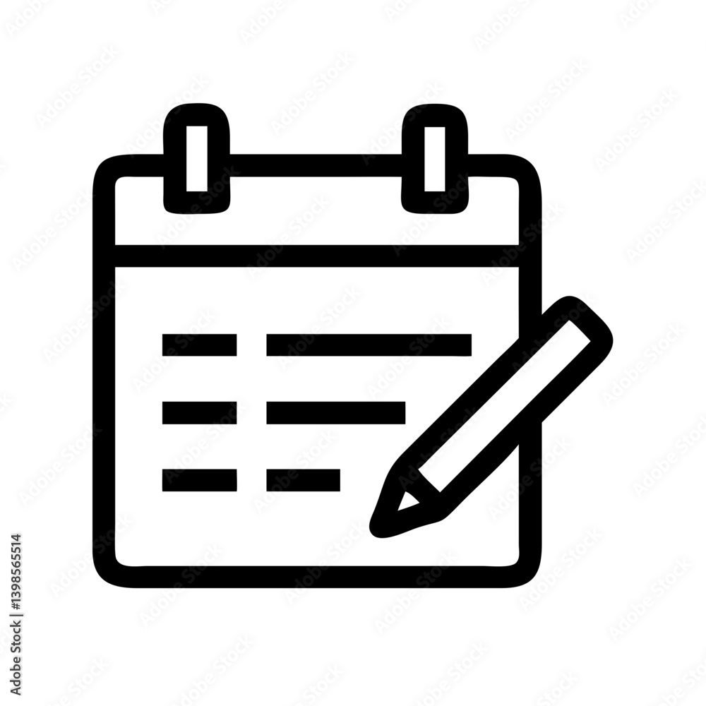 calendar lines pen vector flat icon calendar lines pen vector flat icon