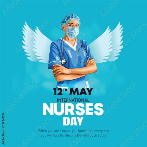 12 May. happy International Nurse Day background. abstract Vector illustration design