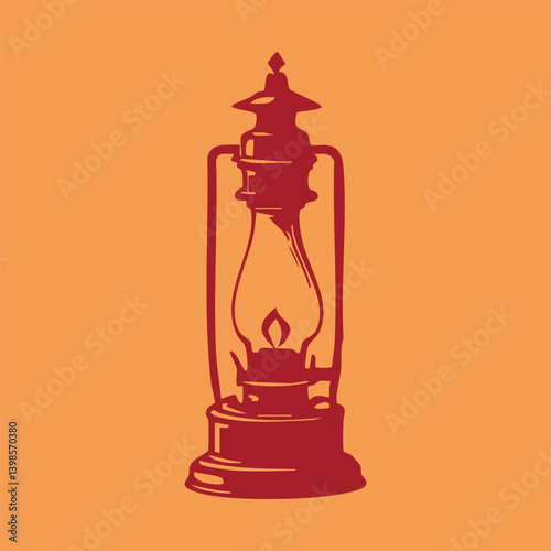 Vintage Firelight Lamp in Simple Silhouette

