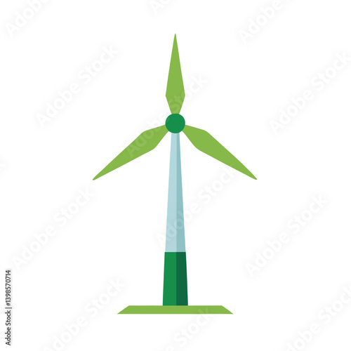 wind turbine electricity generation on white background