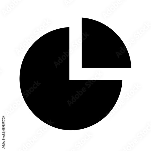chart pie alt glyph  vector flat icon