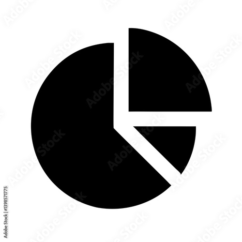 chart pie alt glyph  vector flat icon