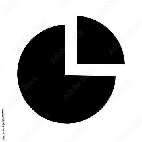 chart pie alt glyph  vector flat icon