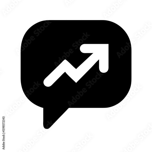 chat arrow grow glyph  vector flat icon