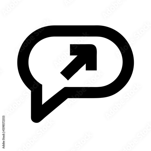 chat arrow grow glyph  vector flat icon