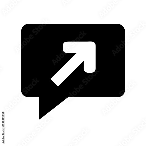 chat arrow grow glyph  vector flat icon