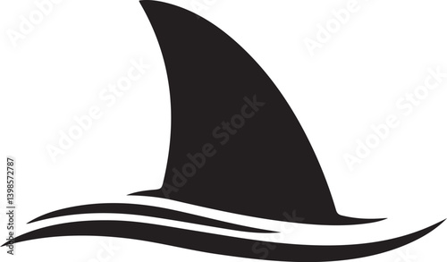 Shark fin symbol vector illustration isolated on white background