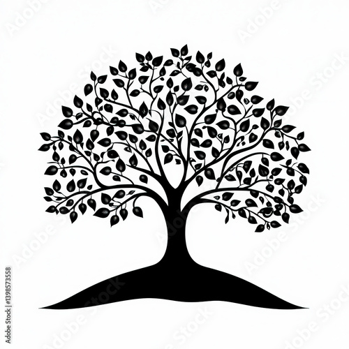 apple tree silhouette , bla...