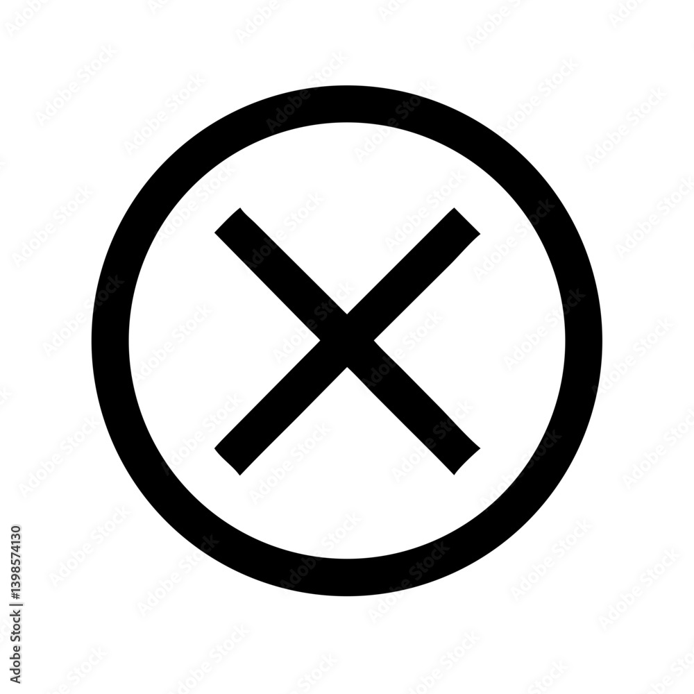Obraz premium circle cross vector flat icon