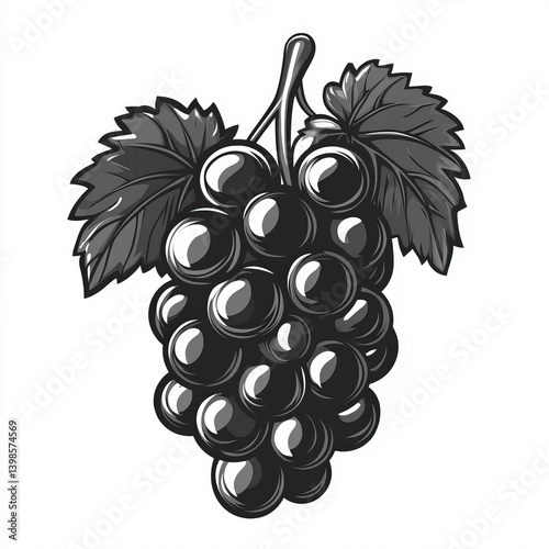grapes silhouette , black a...