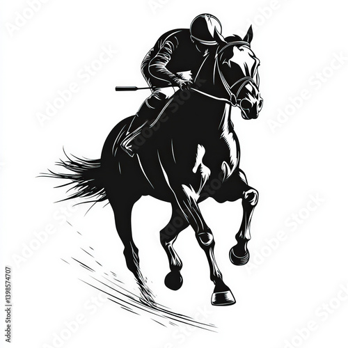 horse racing silhouette , b...
