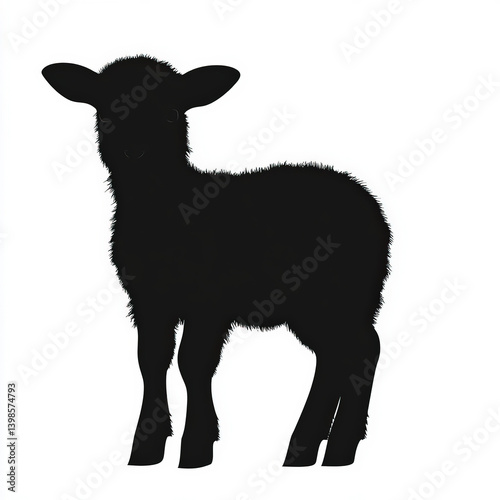lamb silhouette , black and...