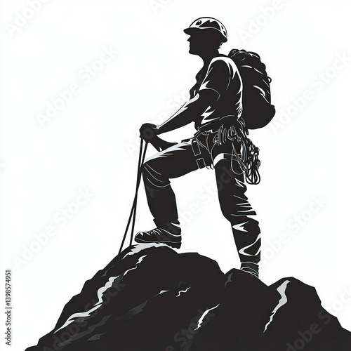 mountain climber silhouette...