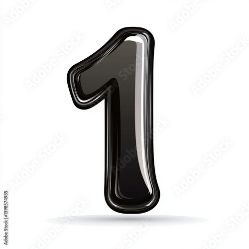 number "1" silhouette , bla...