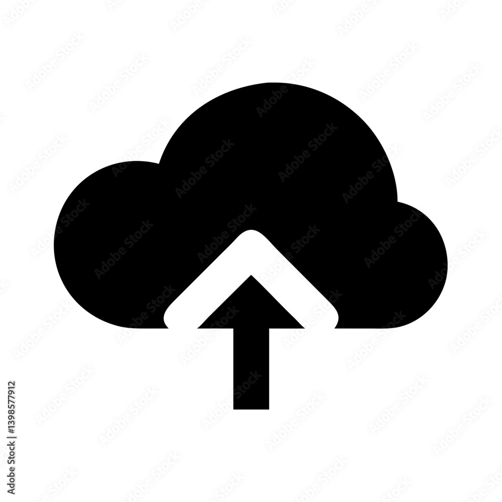 cloud upload alt glyph vector flat icon cloud upload alt glyph vector flat icon