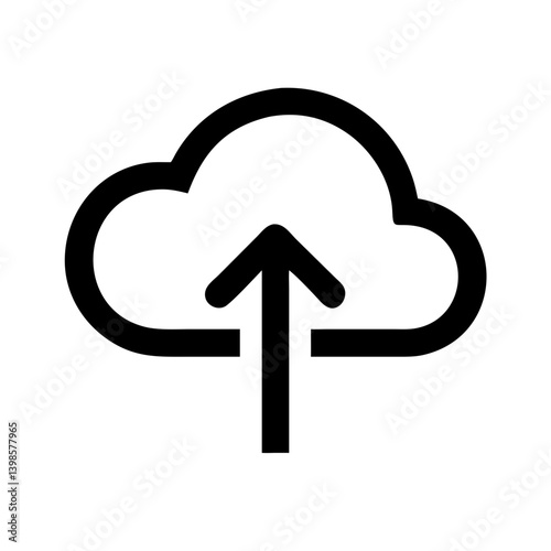 cloud upload glyph  vector flat icon