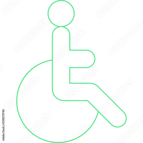 Disabled single vector illustration icon